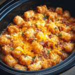 Cheesy Chicken Tater Tot Casserole in the Crockpot