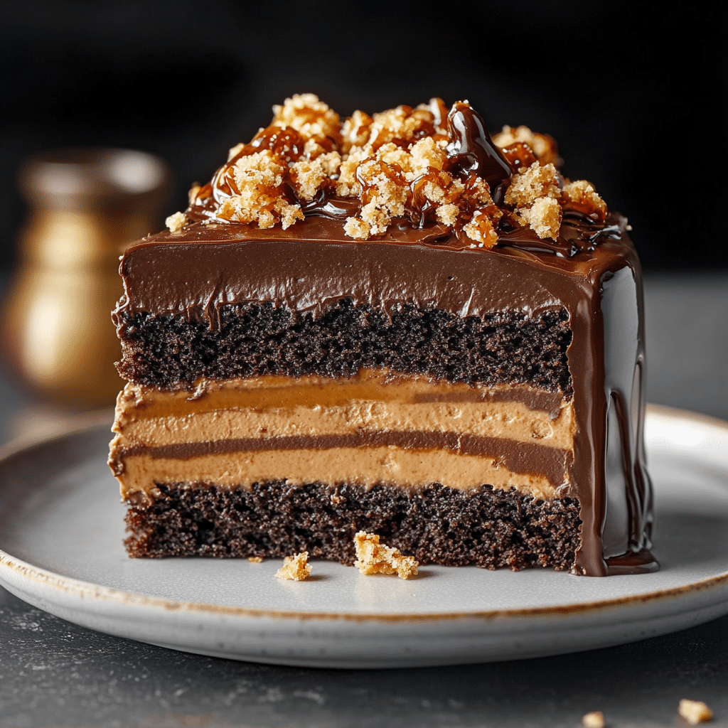Chocolate Caramel Toffee Crunch Cake