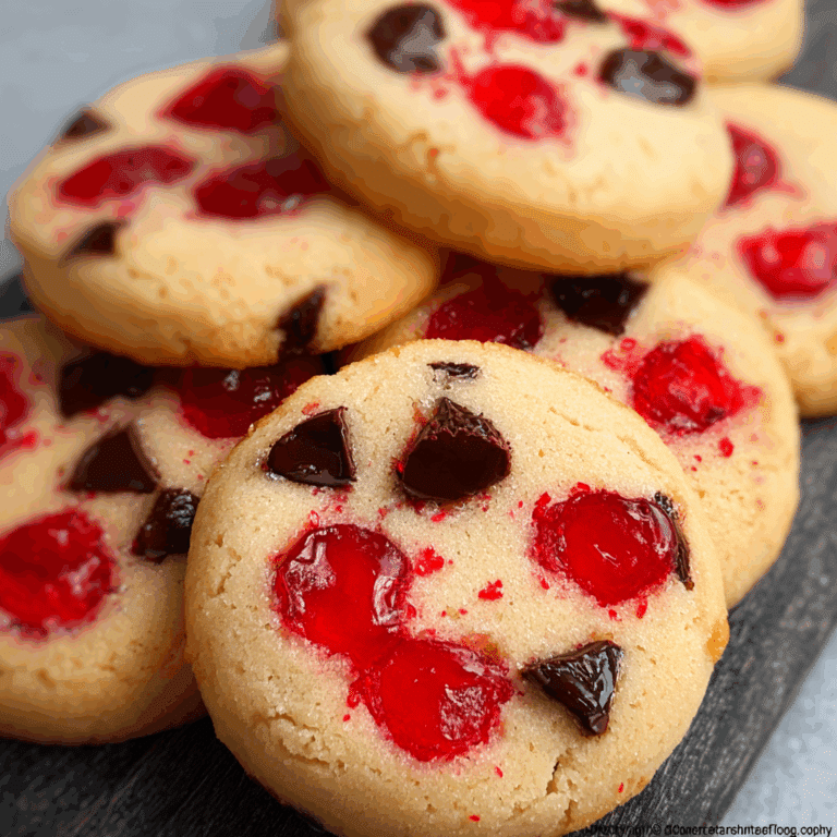Christmas Maraschino Cherry Shortbread Cookies