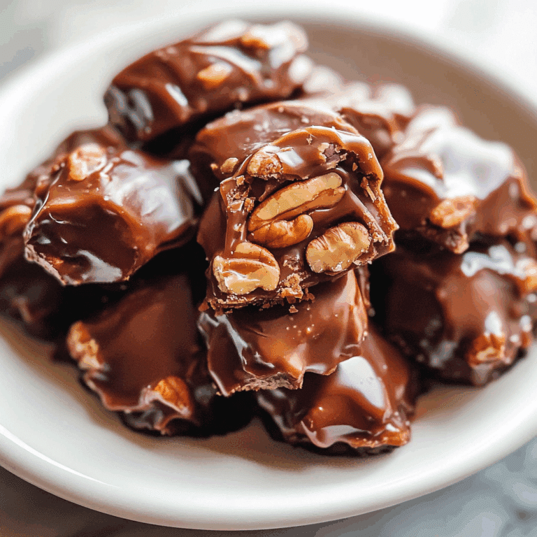 Homemade Turtle Candy with Pecans and Caramel