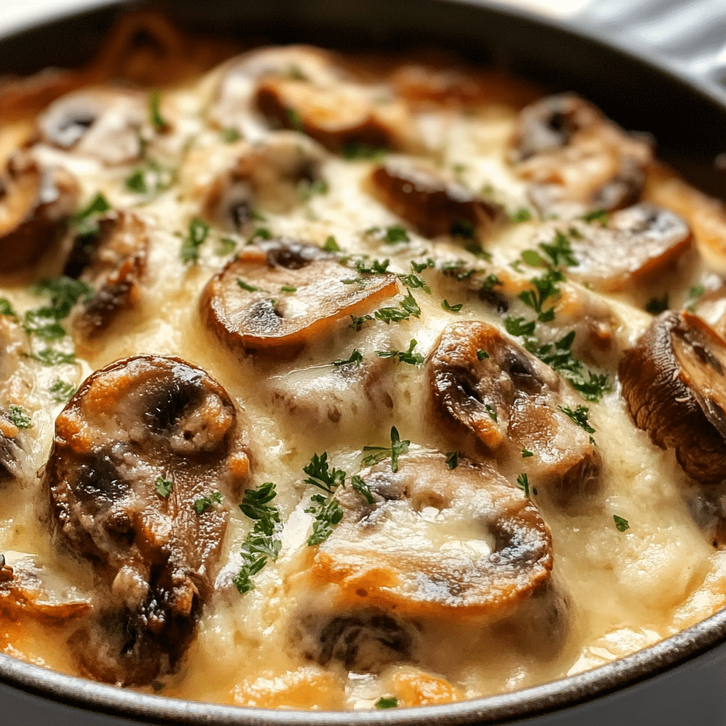 Mushroom Mozzarella Bake