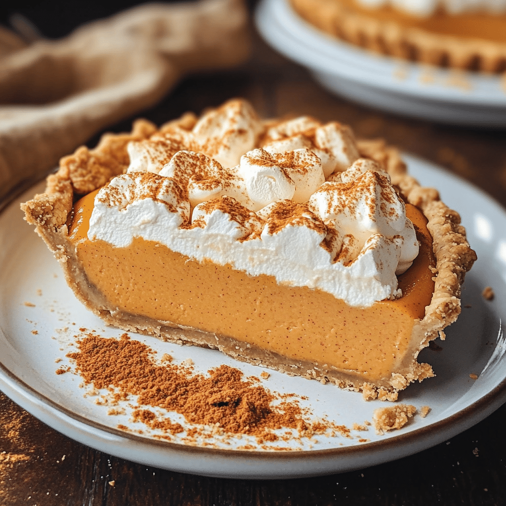 No-Bake Marshmallow Pumpkin Pie
