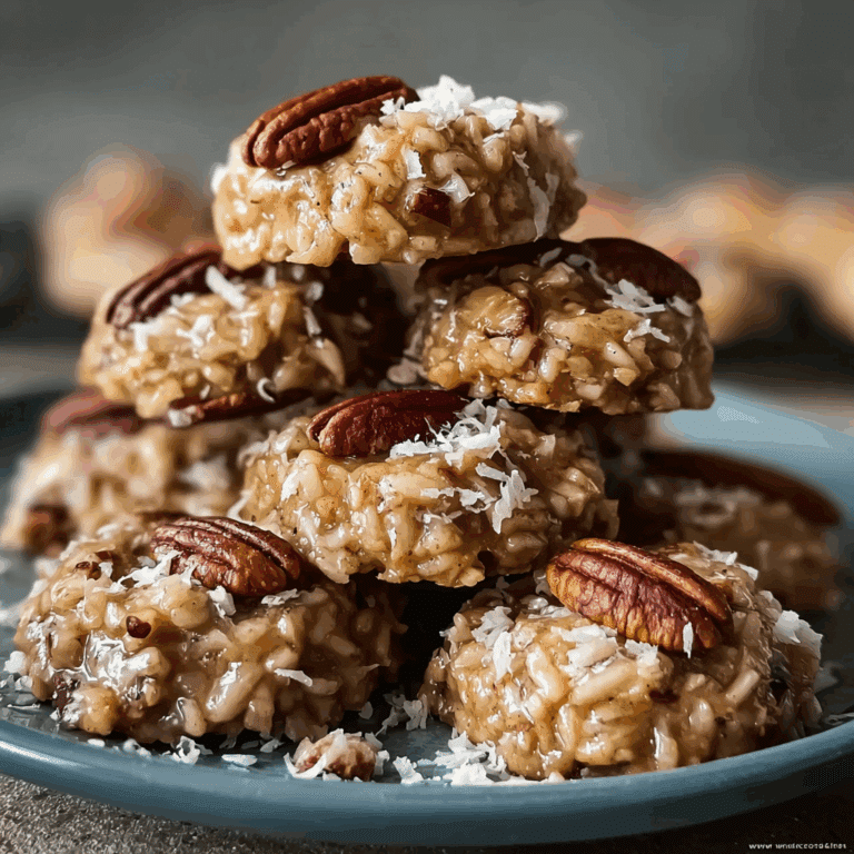 No-Bake Pecan Coconut Praline Cookies