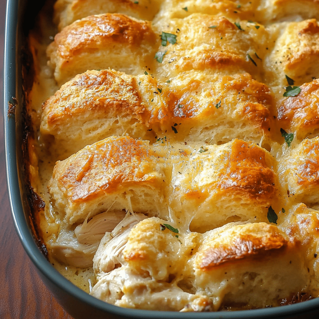 Savory Chicken Biscuit Casserole