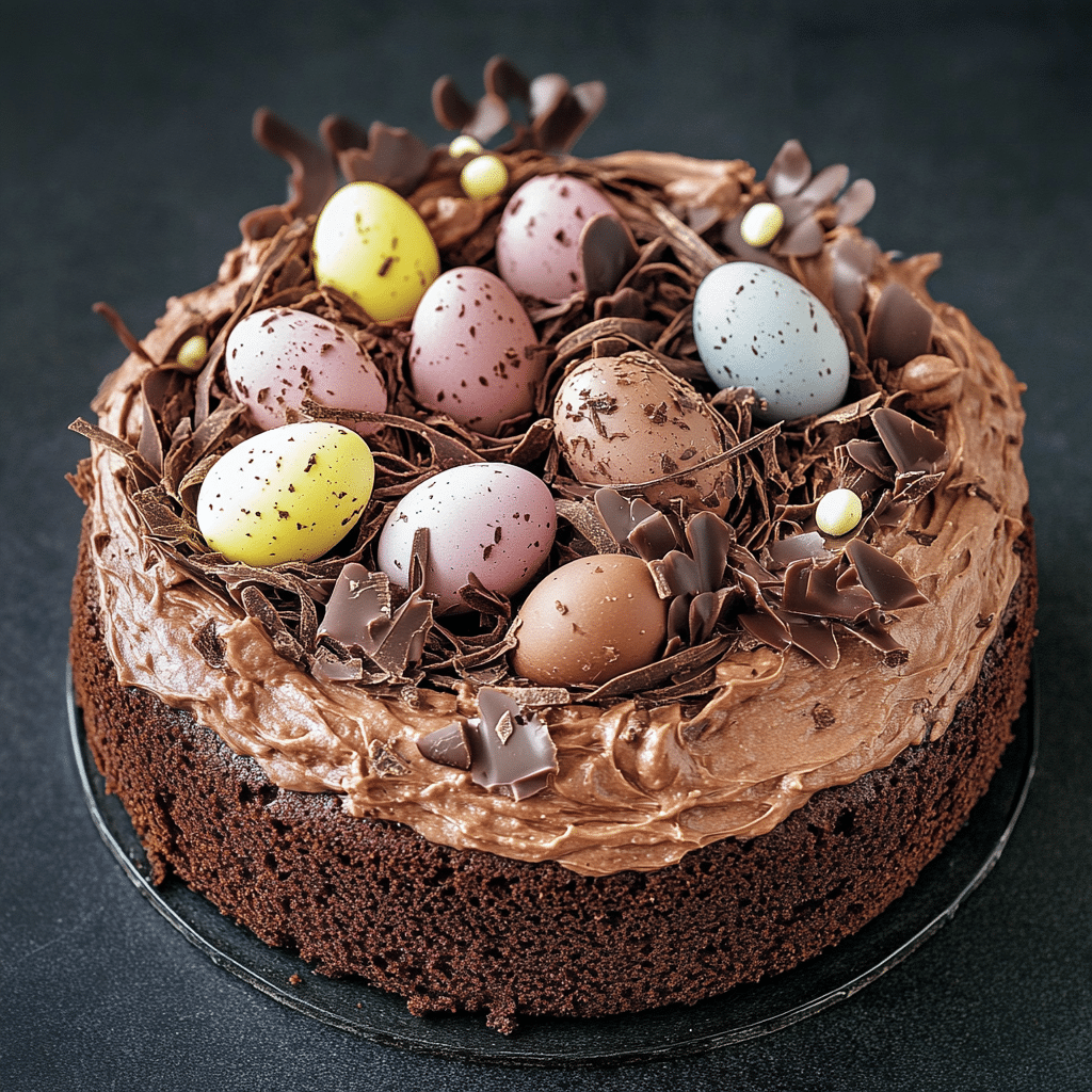 Chocolate Easter Egg Nest Cake
