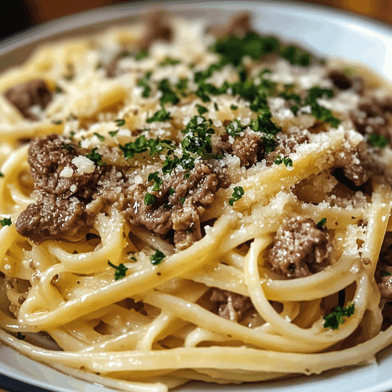 Cheesy Garlic Butter Linguine Beef