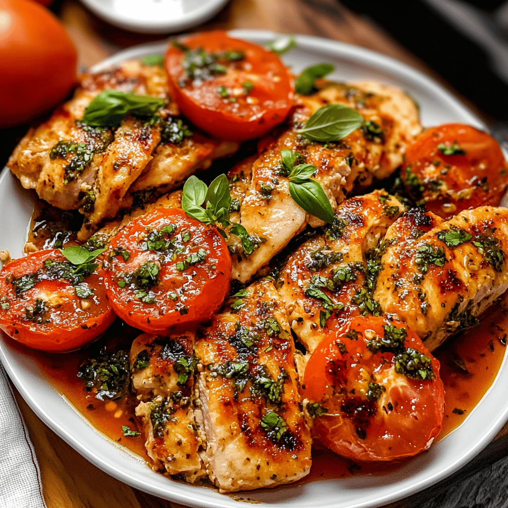 Herb Chicken Tomato Topping