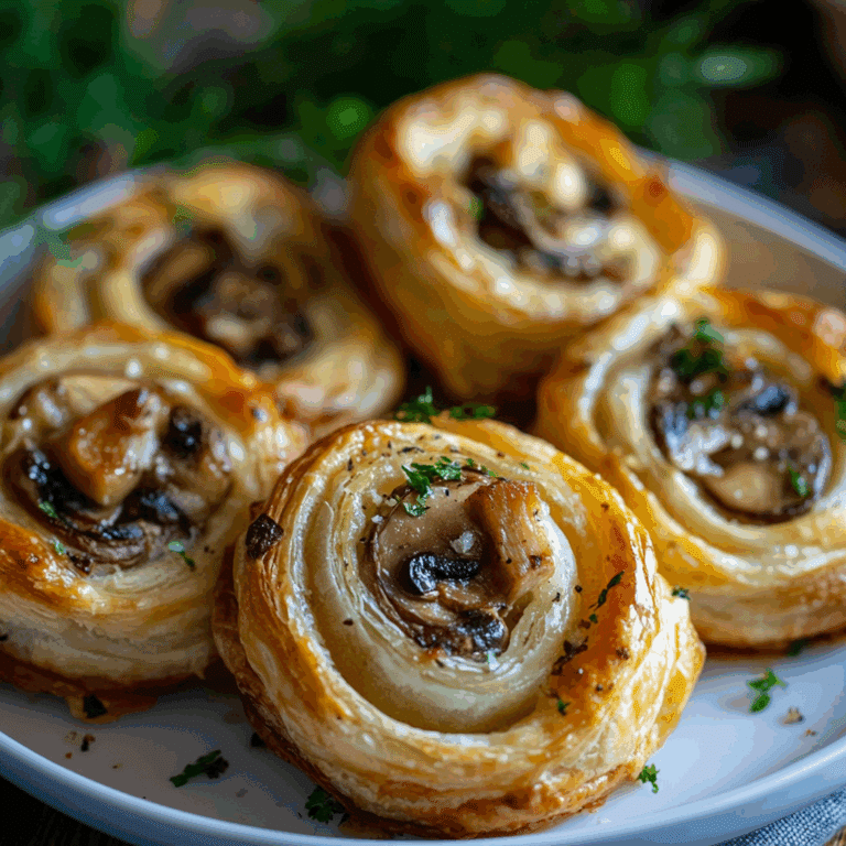 Mushroom Puff Pastry Pinwheels