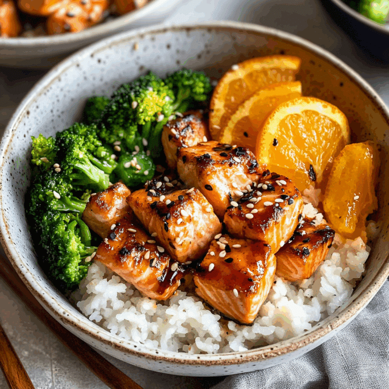 Quick orange ginger salmon bowls
