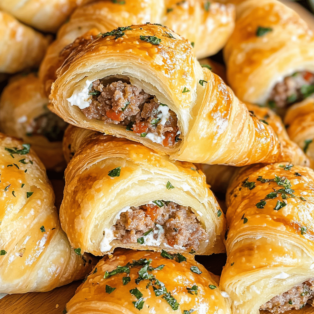 Rotel Sausage & Cream Cheese Crescents