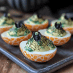 Spooky Spiderweb Deviled Eggs