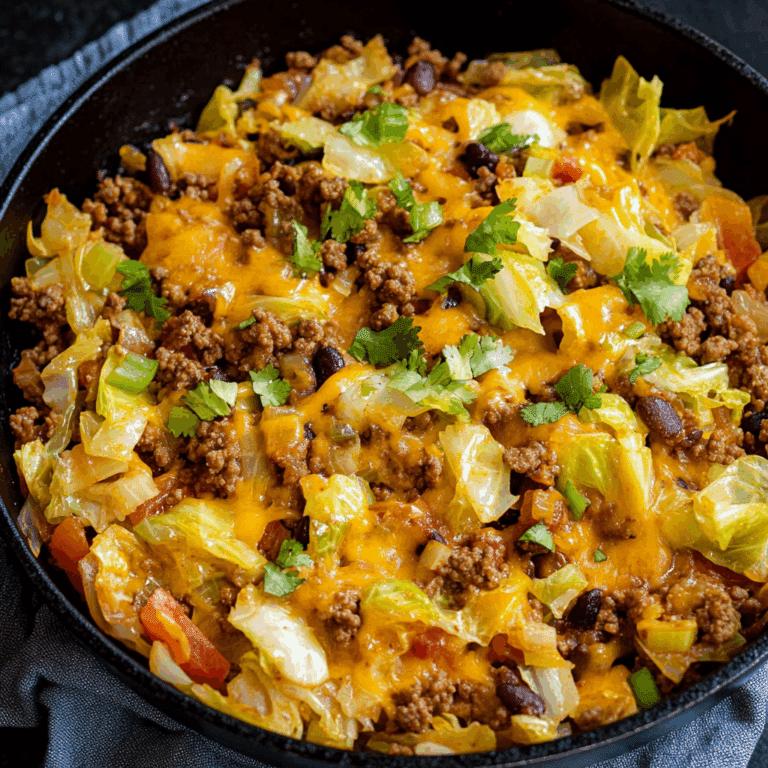 Tex Mex Ground Beef Cabbage Skillet