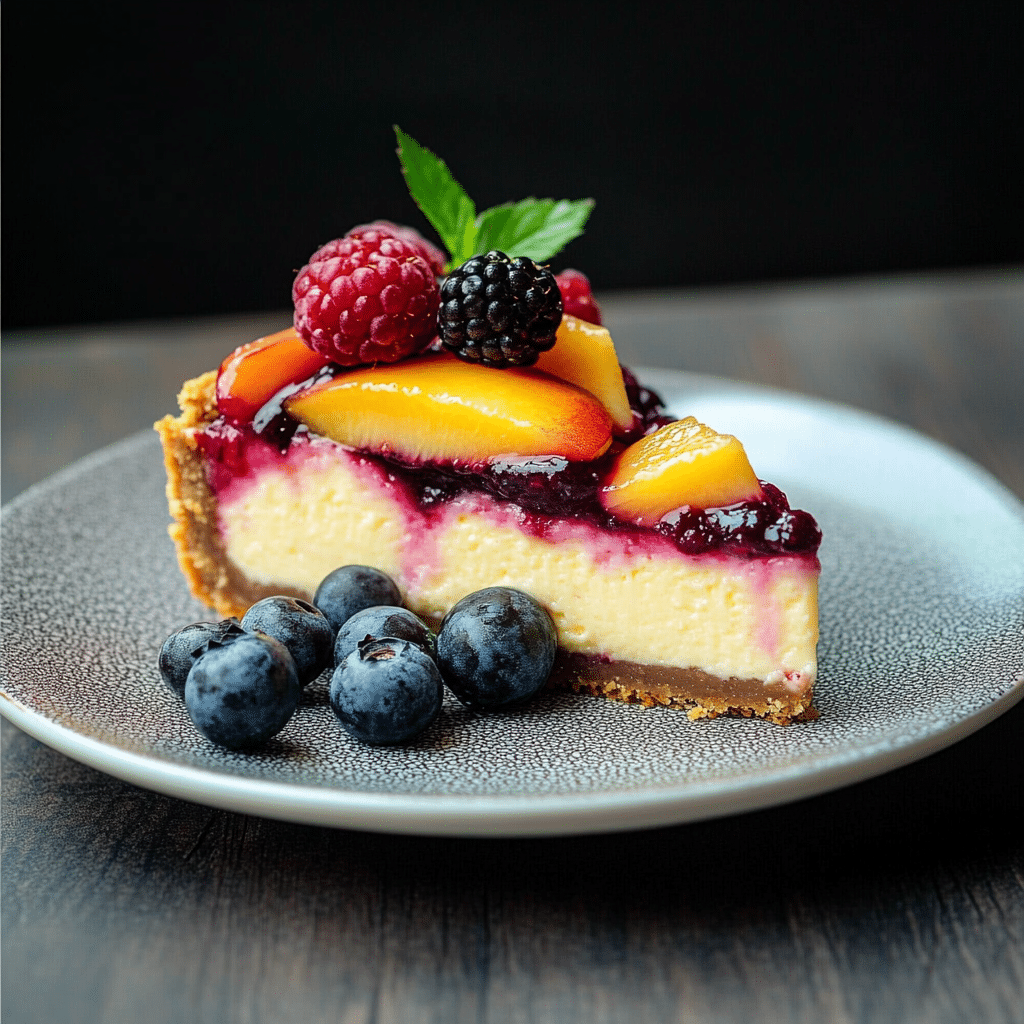 Berry Peach Cheesecake