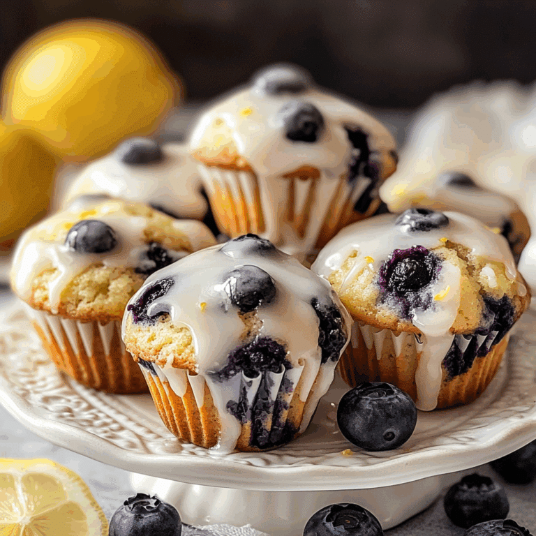 Blueberry Muffins with Lemon Glaze