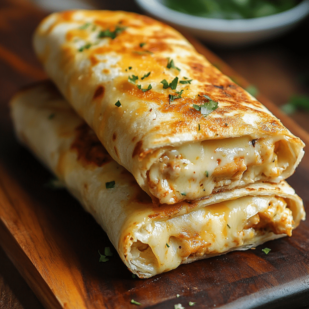 Cheesy Garlic Chicken Wraps
