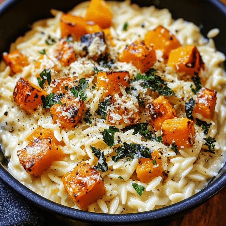 Creamy Orzo Pasta with Roasted Butternut Squash Recipe