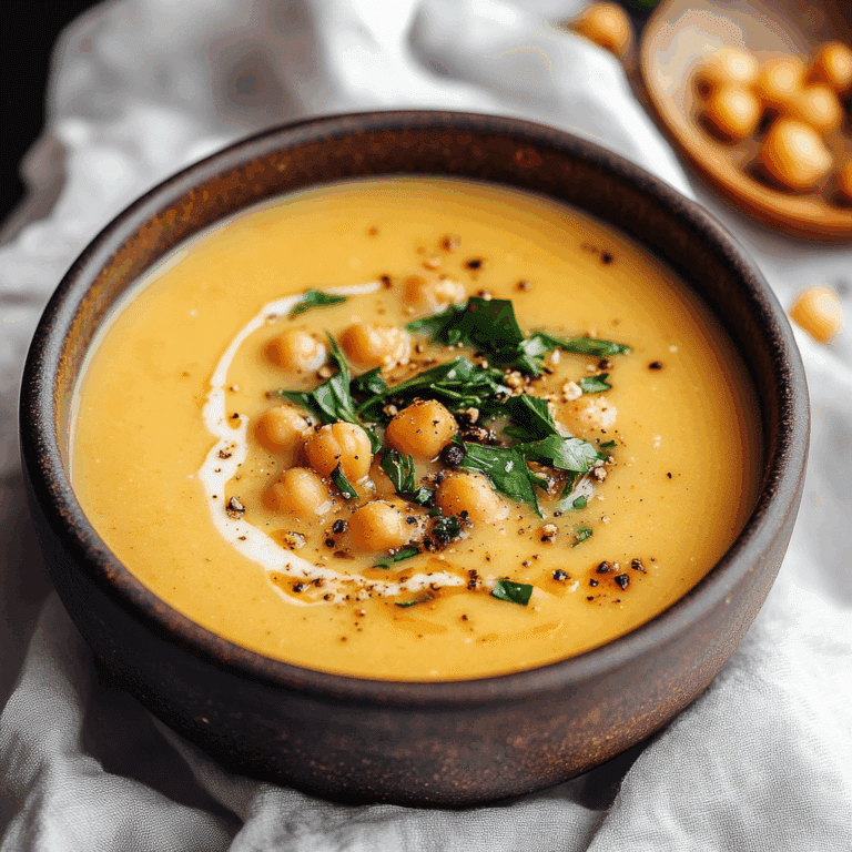 Creamy Roasted Garlic Chickpea Soup