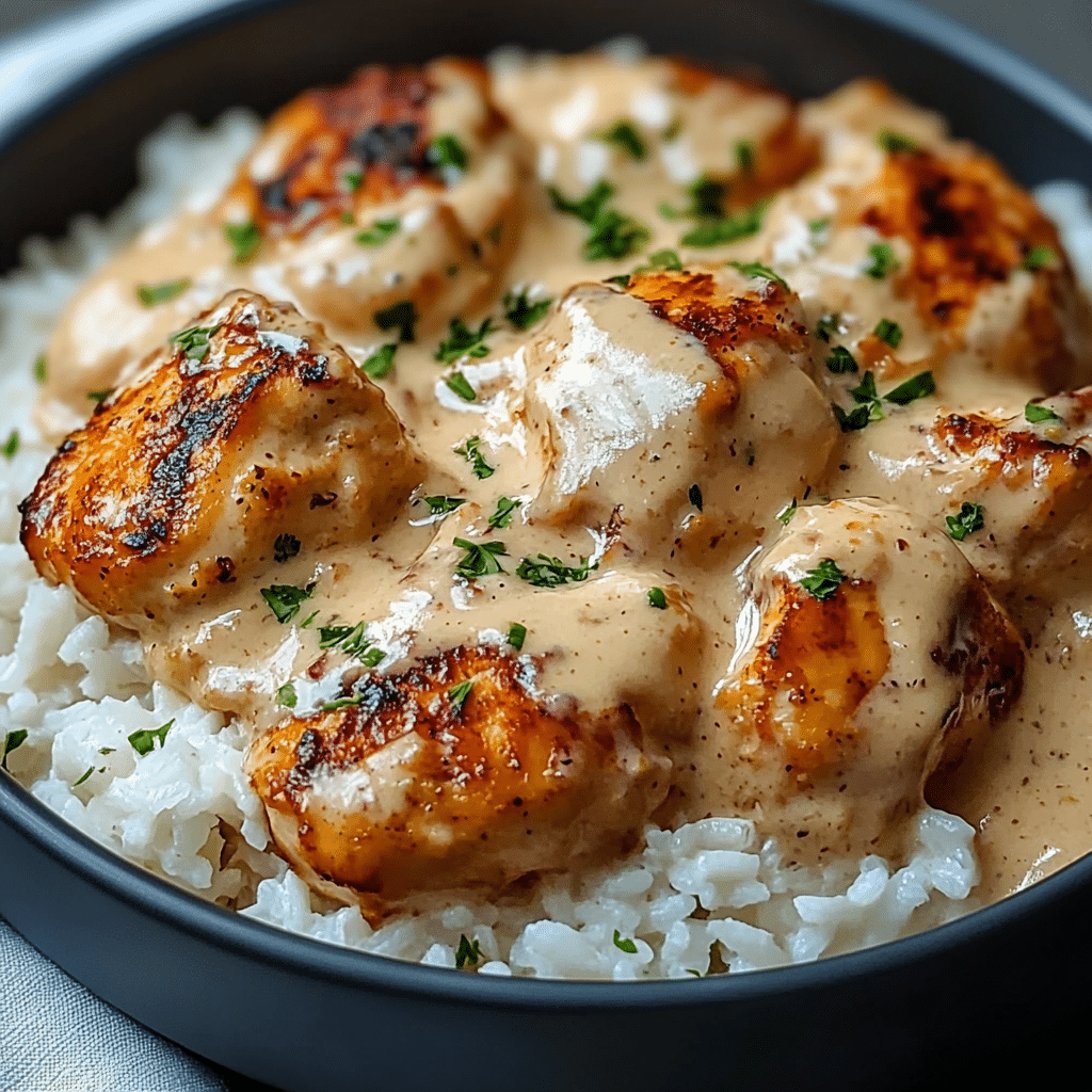 Creamy Smothered Chicken and Rice