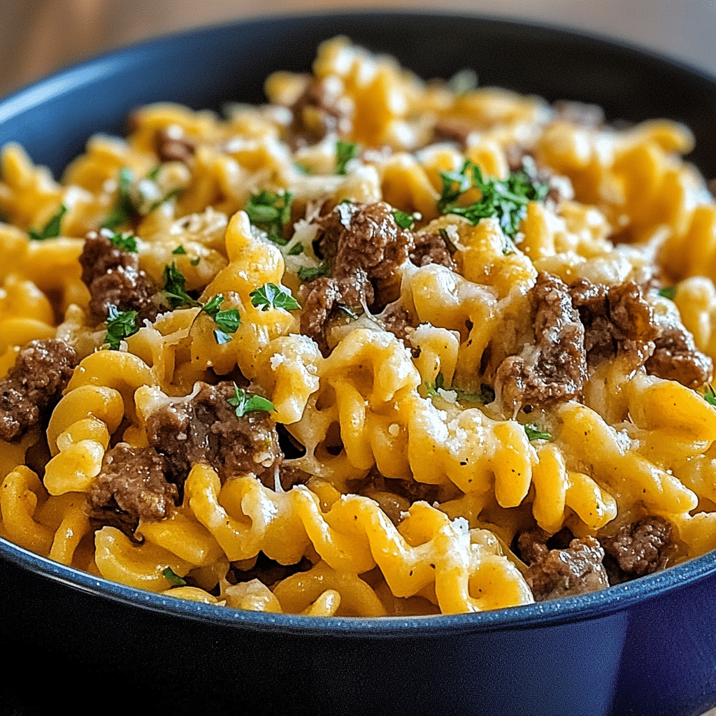 One-Pot Beef and Cheddar Ranch Pasta