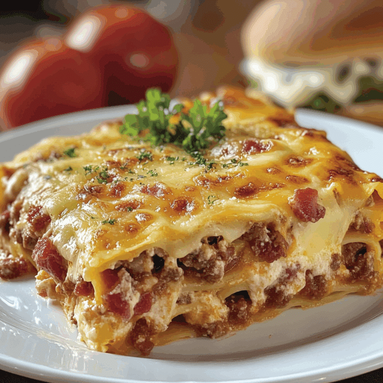 Parmesan Garlic Bacon Cheeseburger Lasagna