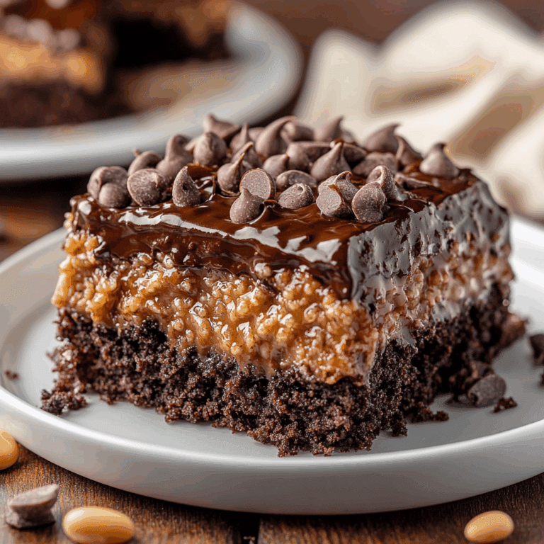 The Best German Chocolate Poke Cake