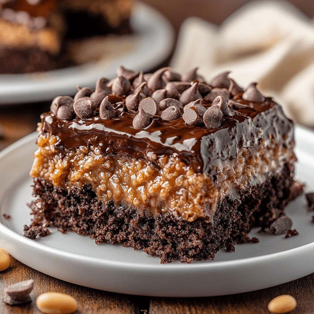 The Best German Chocolate Poke Cake
