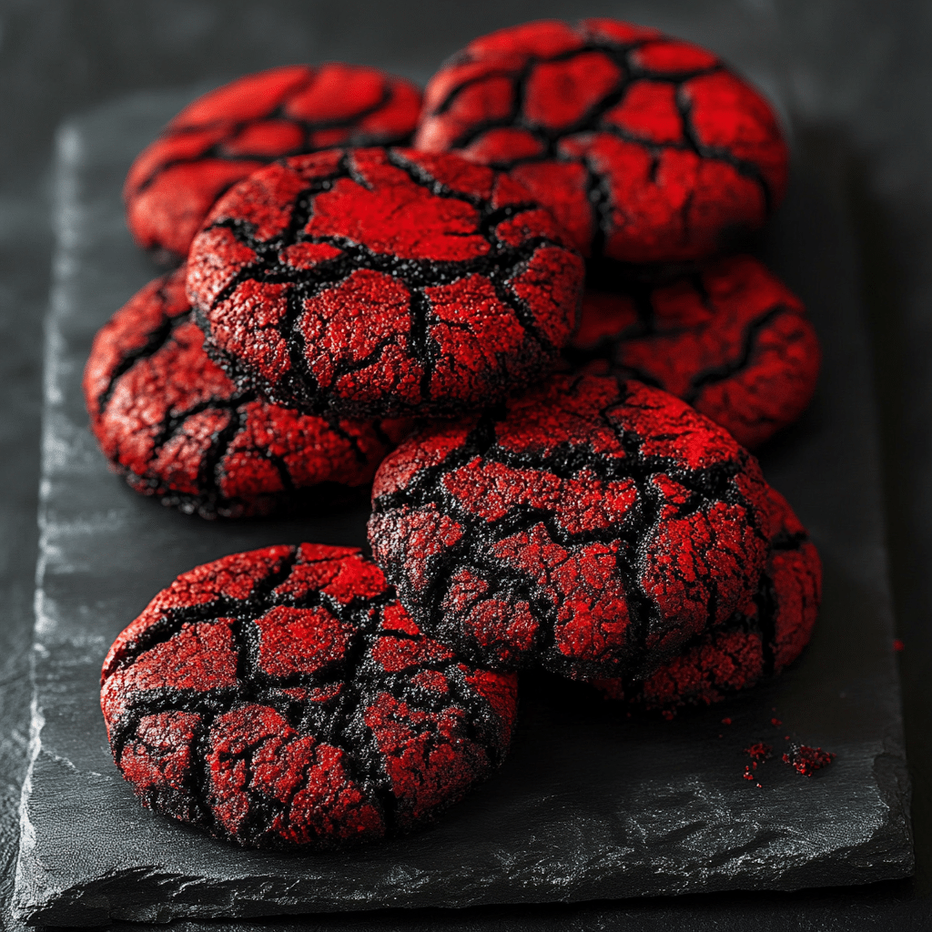 Black and Red Crinkle Cookies