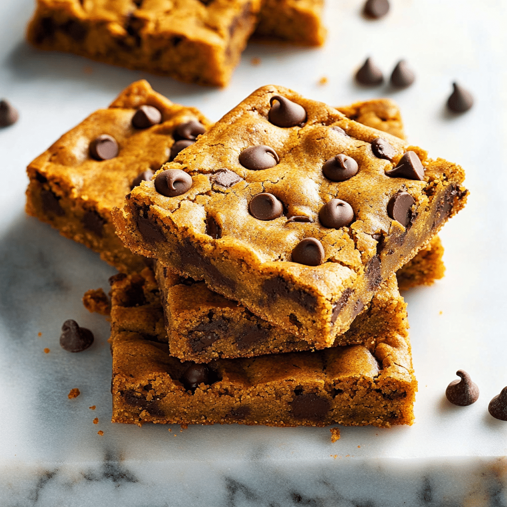 Chewy Pumpkin Chocolate Chip Cookie Bars
