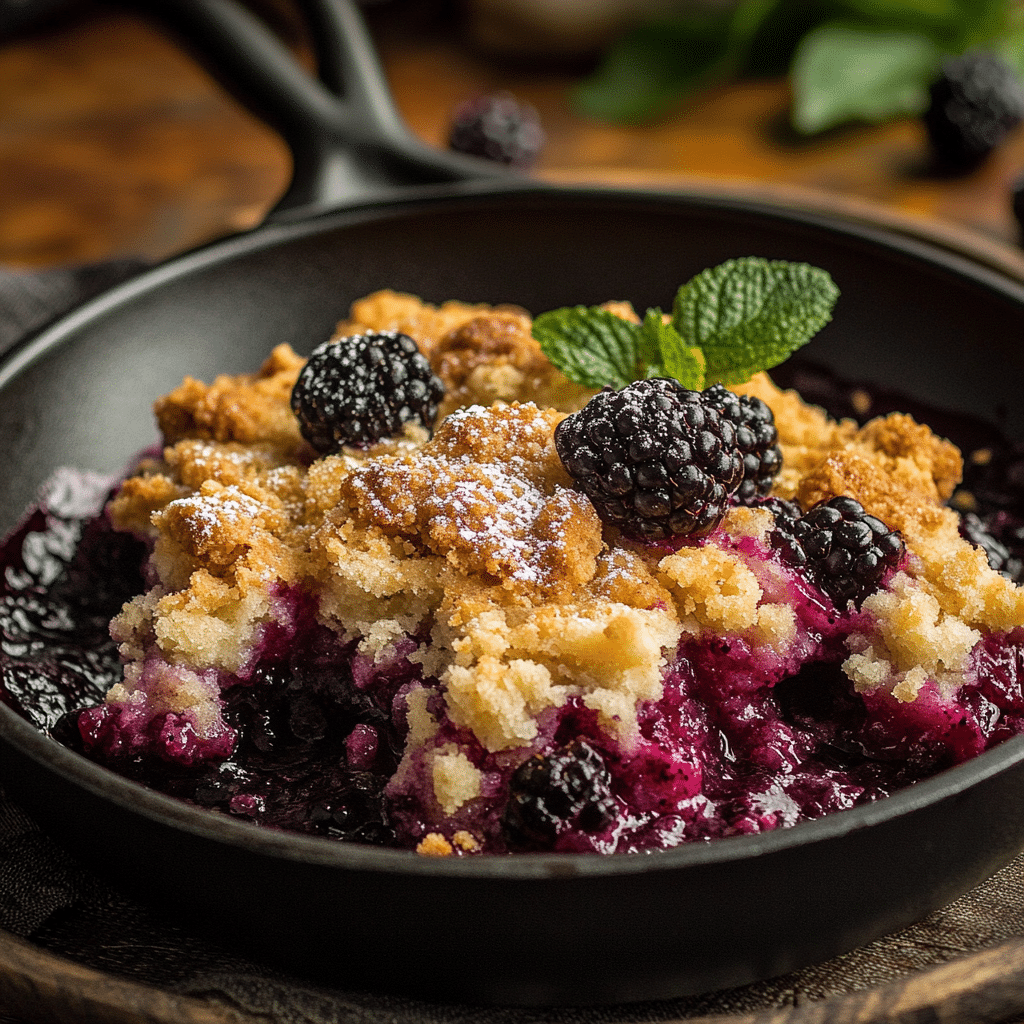Easy Skillet Blackberry Cobbler