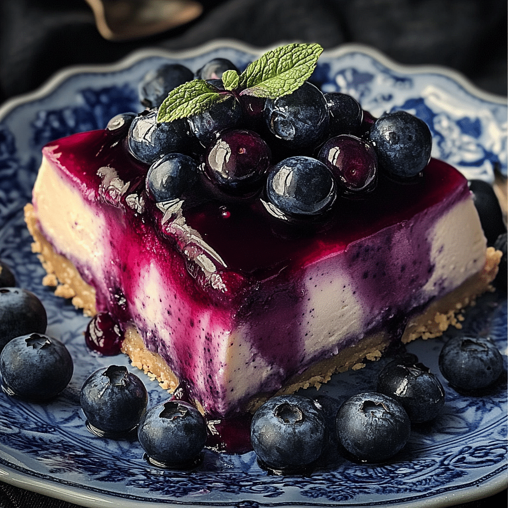 Fresh Blueberry Cheesecake with Homemade Crust Delight