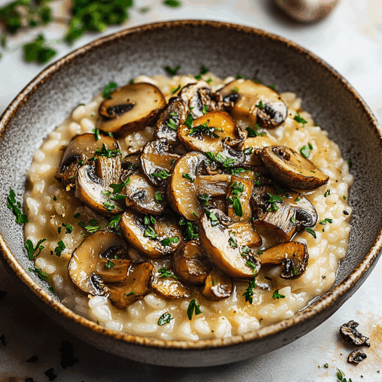Oven Risotto With Crispy Roasted Mushrooms