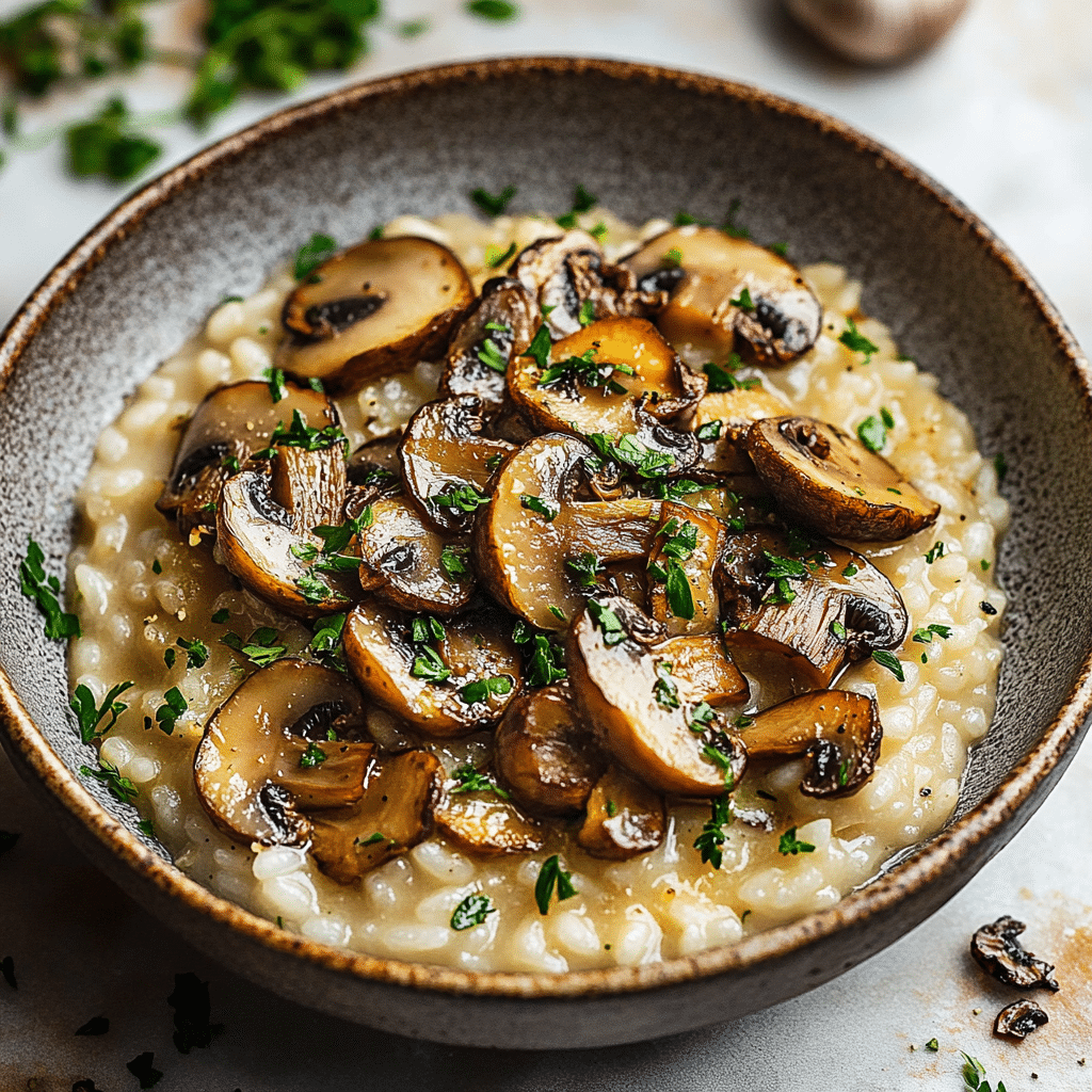 Oven Risotto With Crispy Roasted Mushrooms
