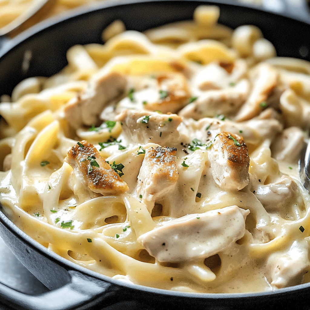 Simple One-Skillet Chicken Alfredo Pasta