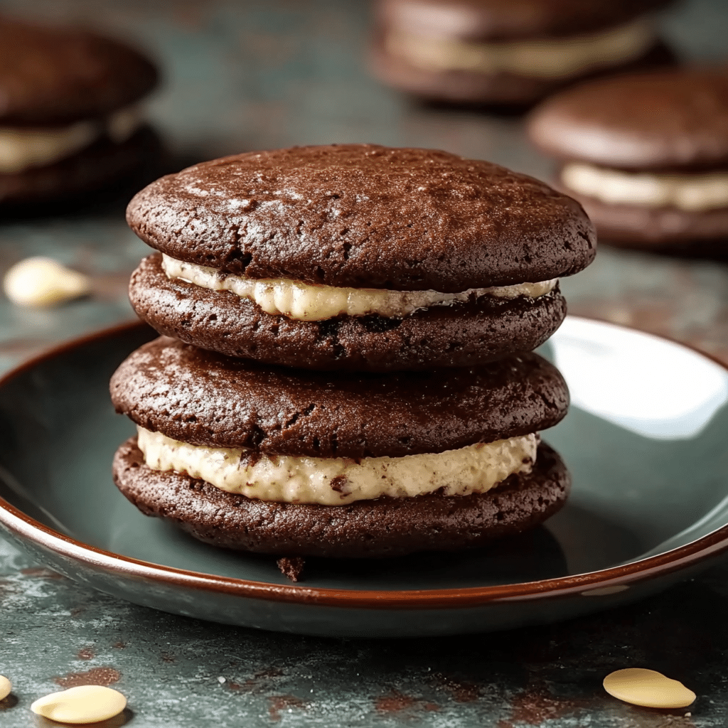 Stuffed Dark Chocolate Whoopie Pies