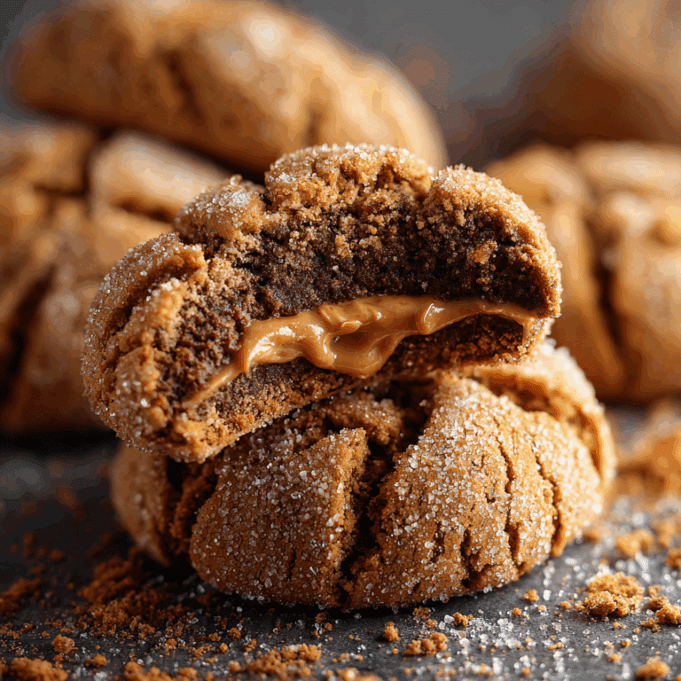 Biscoff Filled Crinkle Cookies