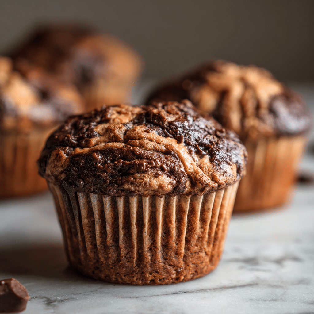 Chocolate Peanut Butter Swirl Muffins
