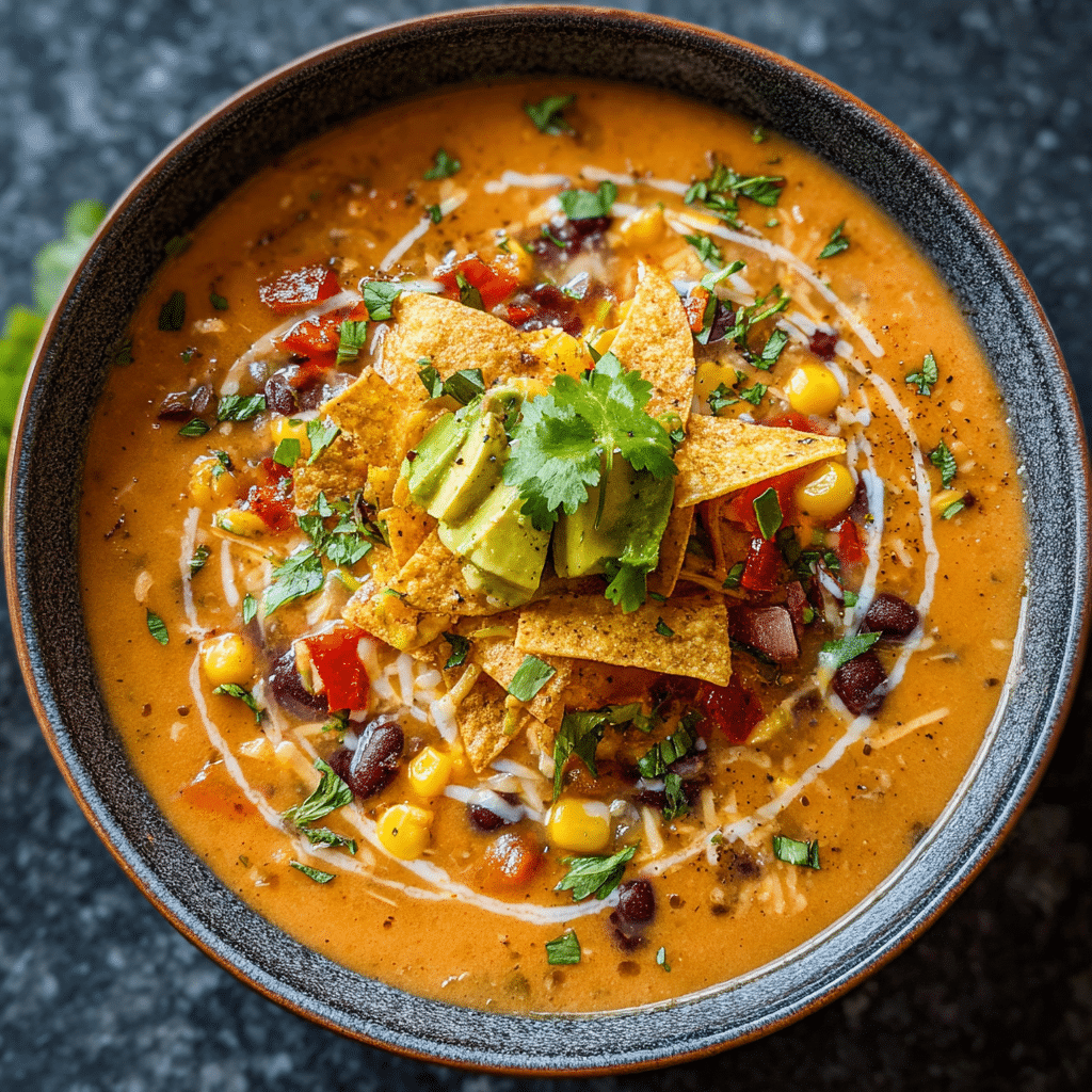 Creamy Vegetarian Tortilla Soup