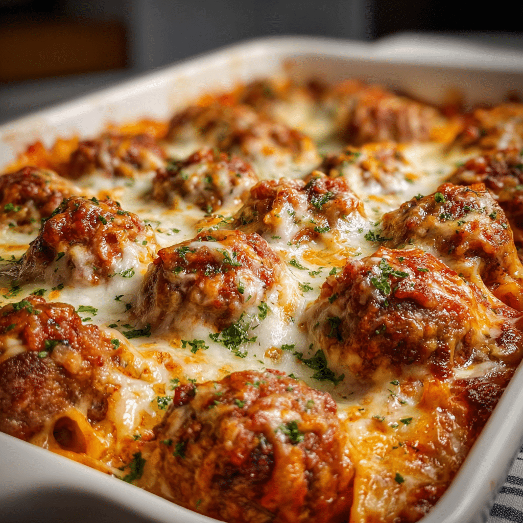 Dump and Bake Meatball Casserole