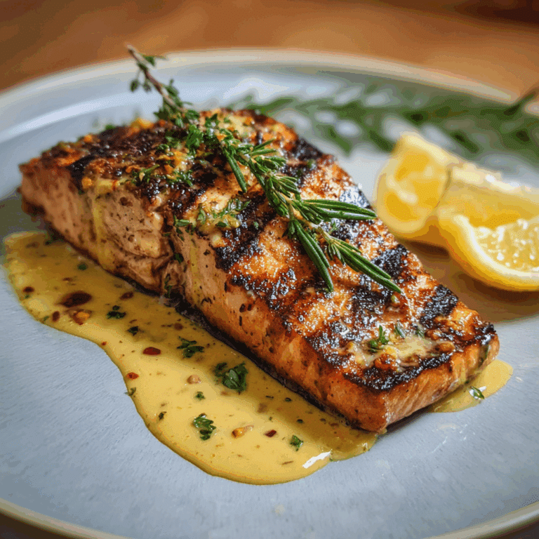 Grilled Salmon with Dijon Mustard Sauce