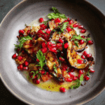 Jacqui Challinor’s smoked eggplant and pomegranate salad