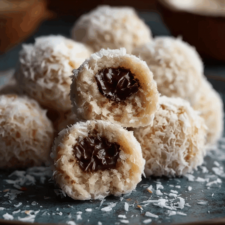 No Bake Coconut Cookie Balls with Chocolate Centers