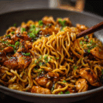 Sticky Garlic Chicken Noodles