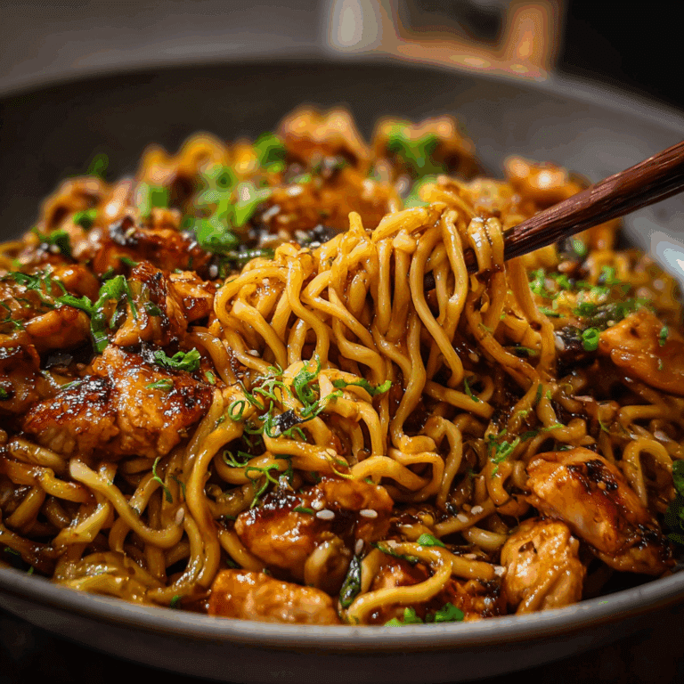 Sticky Garlic Chicken Noodles