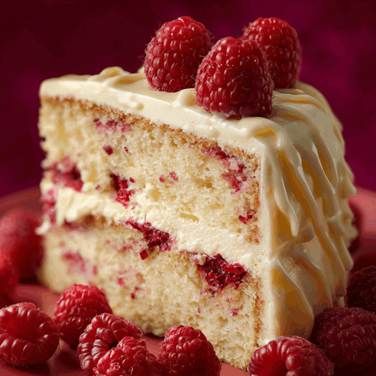 White Chocolate Raspberry Cake